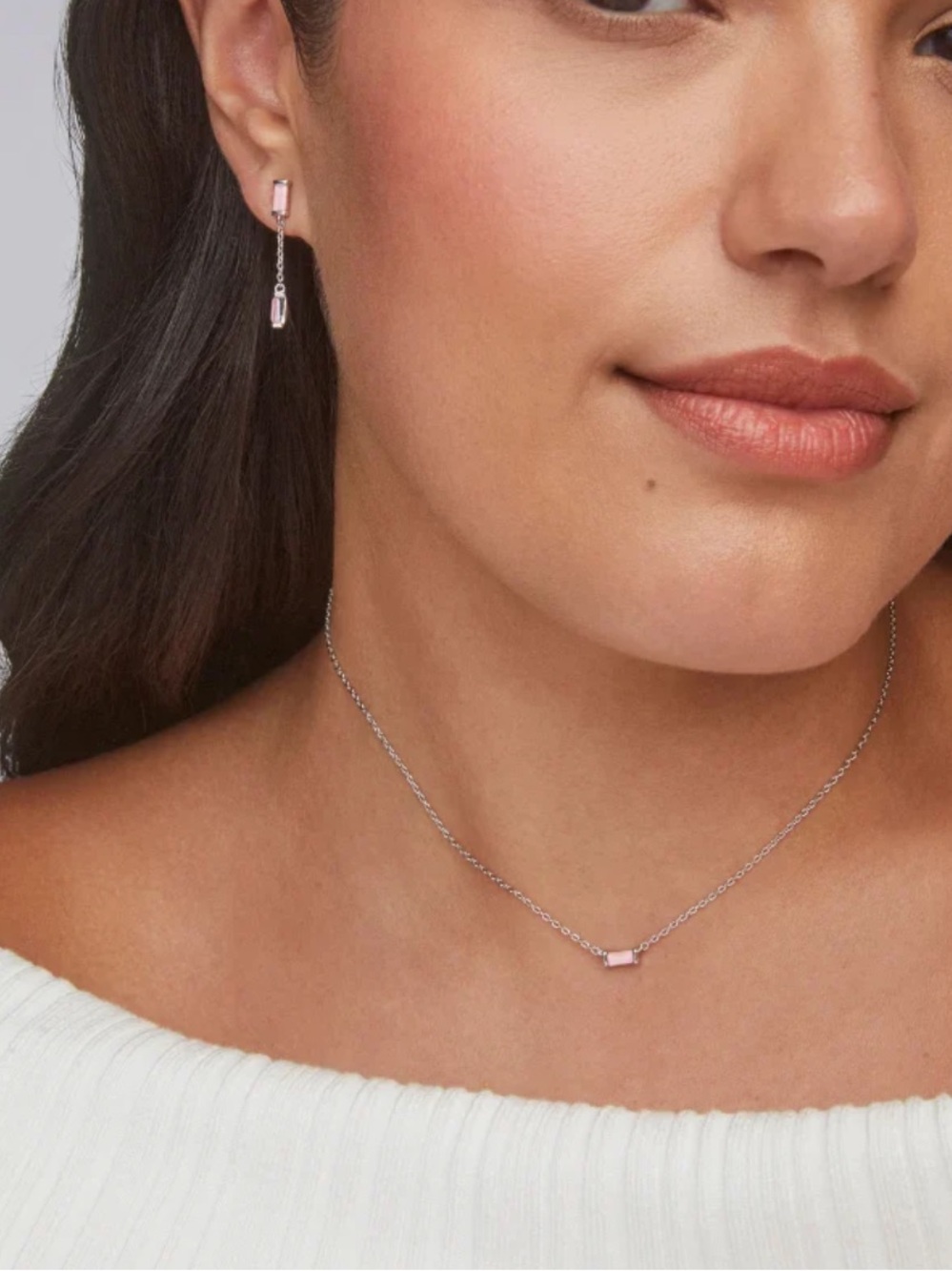Kendra Scott Juliette Silver Pendant Necklace in White CZ